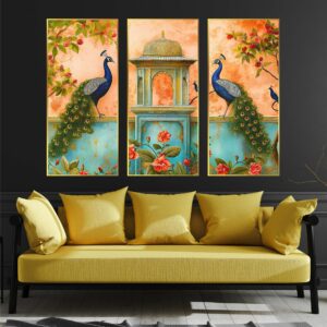 Set of Two Wall Paintings for Wall Dacoration Golden Framed Wall Paintings for Living Room & Bedroom Wall Art for Home Decoration & Office Wall Dรฉcor (14x11 inch CH-GD2-22)