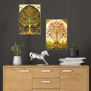 Set of Two Wall Paintings for Wall Dacoration Golden Framed Wall Paintings for Living Room & Bedroom Wall Art for Home Decoration & Office Wall Dรฉcor (14x11 inch CH-GD2-17)