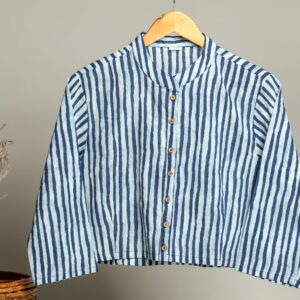 Handmade Block Print Cotton for Women ? Ethnic Floral Printed Top with Long Sleeves